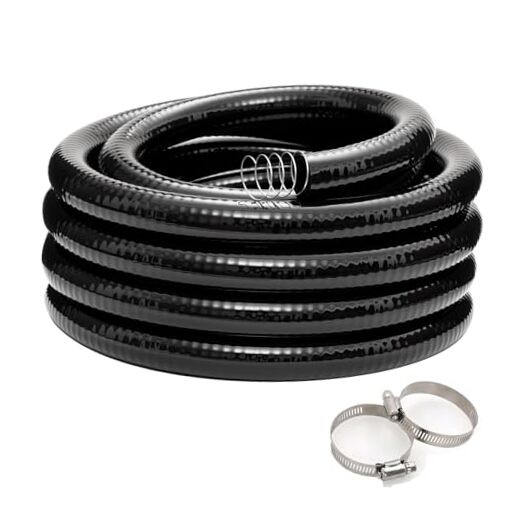 1-1/2″ x 10ft Reinforced Spiral Steel Wire Hose Black Pool 1-1/2″ I.D. 10 ft