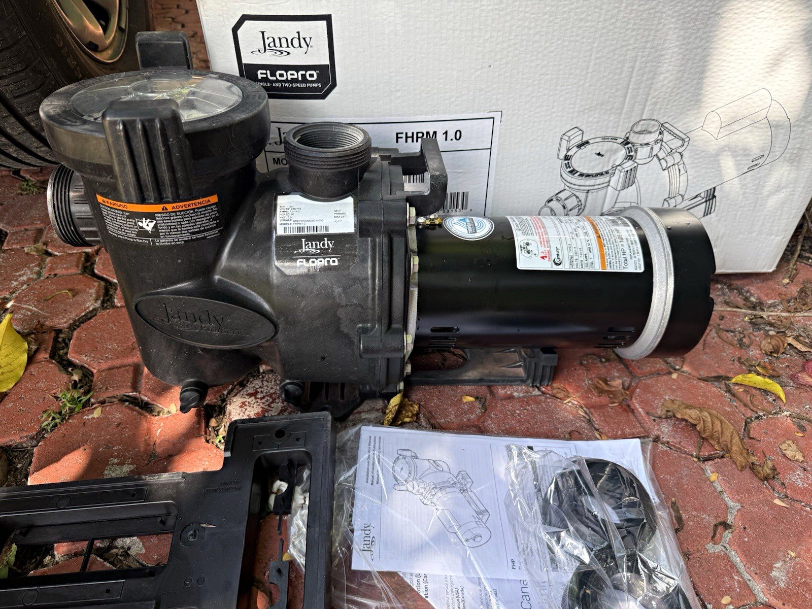 Jandy FloPro FHPM 1.0 Pool Pump w/ *NEW* Century Motor HSQ125 1.25 HP 230/115V