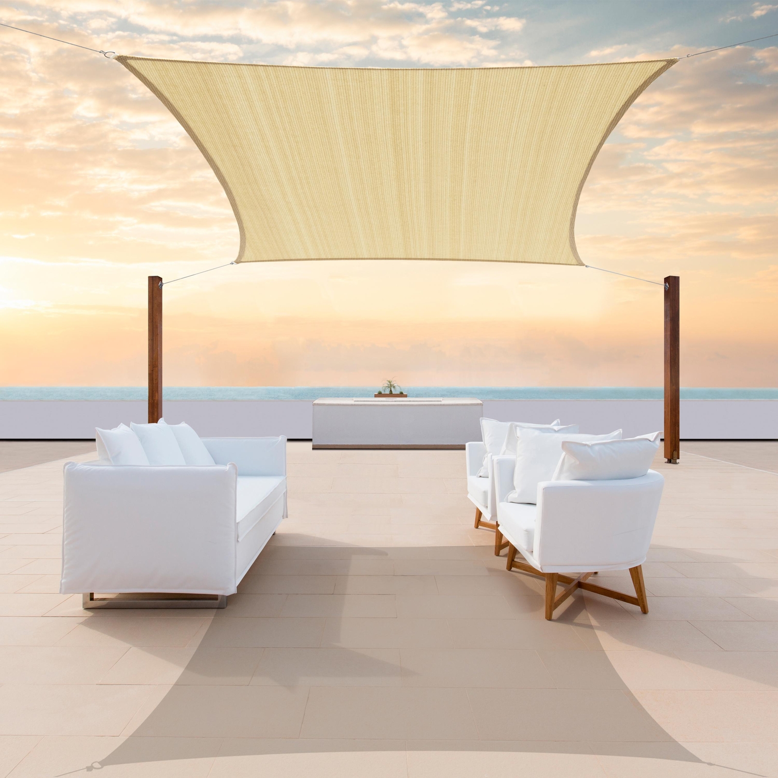 ColourTree Rectangle Sun Shade Sail Cover Outdoor Patio with Hardware Kit