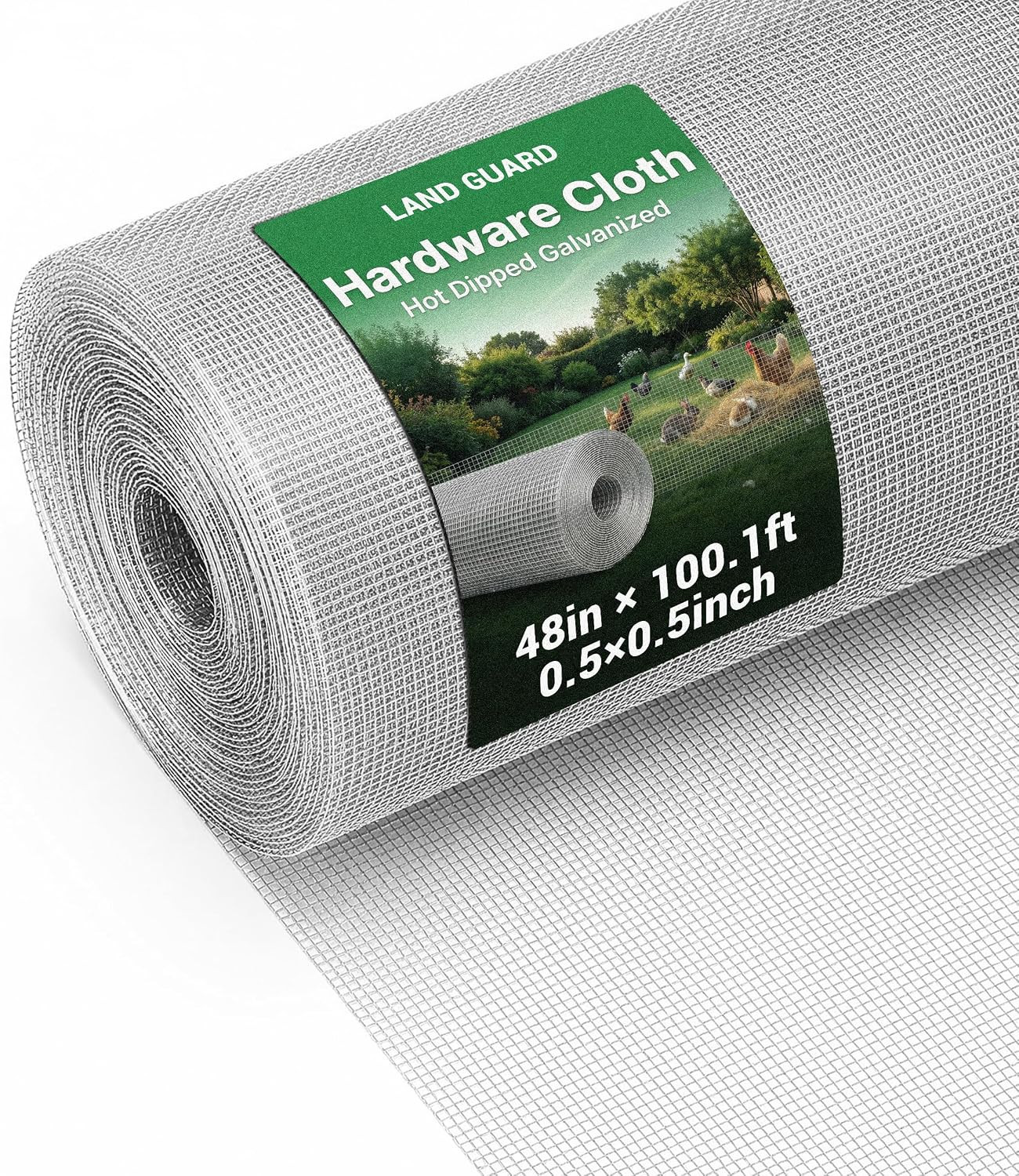 Hardware Cloth 1/2 Inch 48Inx100.1Ft 19 Gauge Square Chicken Wire Fence Mesh Rol