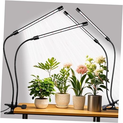 Grow Lights Upgrade 168 LEDs Clip Plant Lights for Indoor Plants, 2 Head 2 Pack