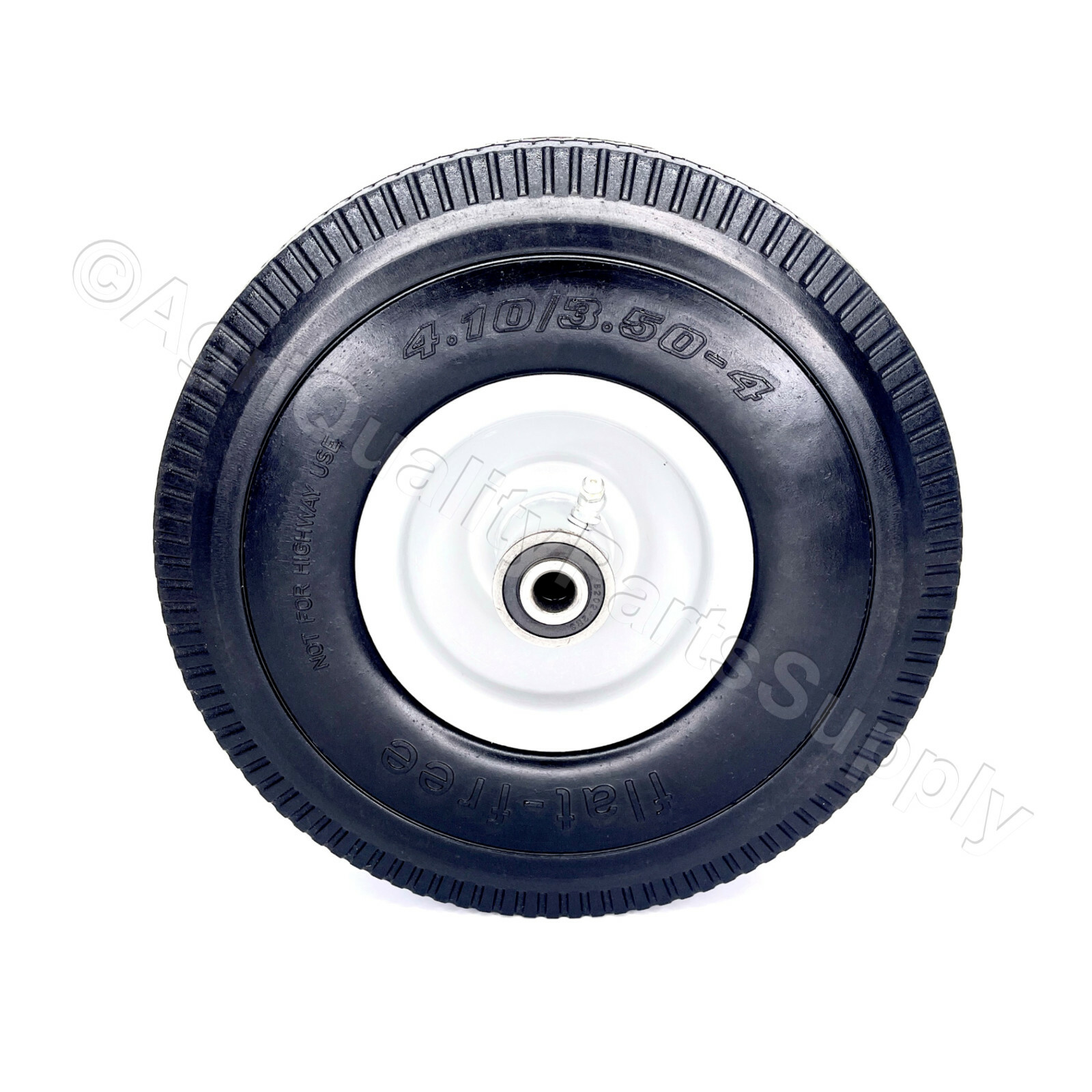 Two(2) 4.10/3.50-4 Flat Free Utility and Hand Truck Tire / Wheel 1/2″ Bearing
