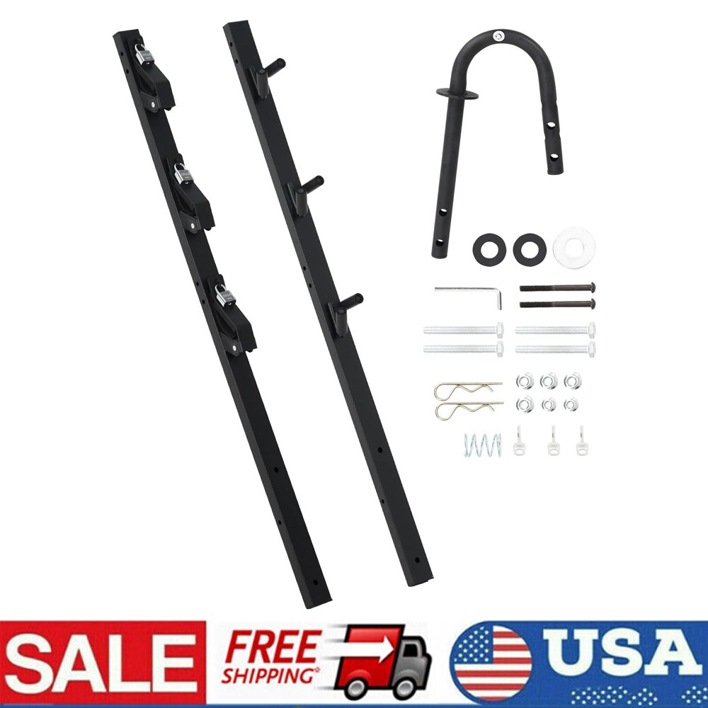 3 Place Weedeater Rack for Open/Enclosed Trailers, Trimmer Rack Holder Black