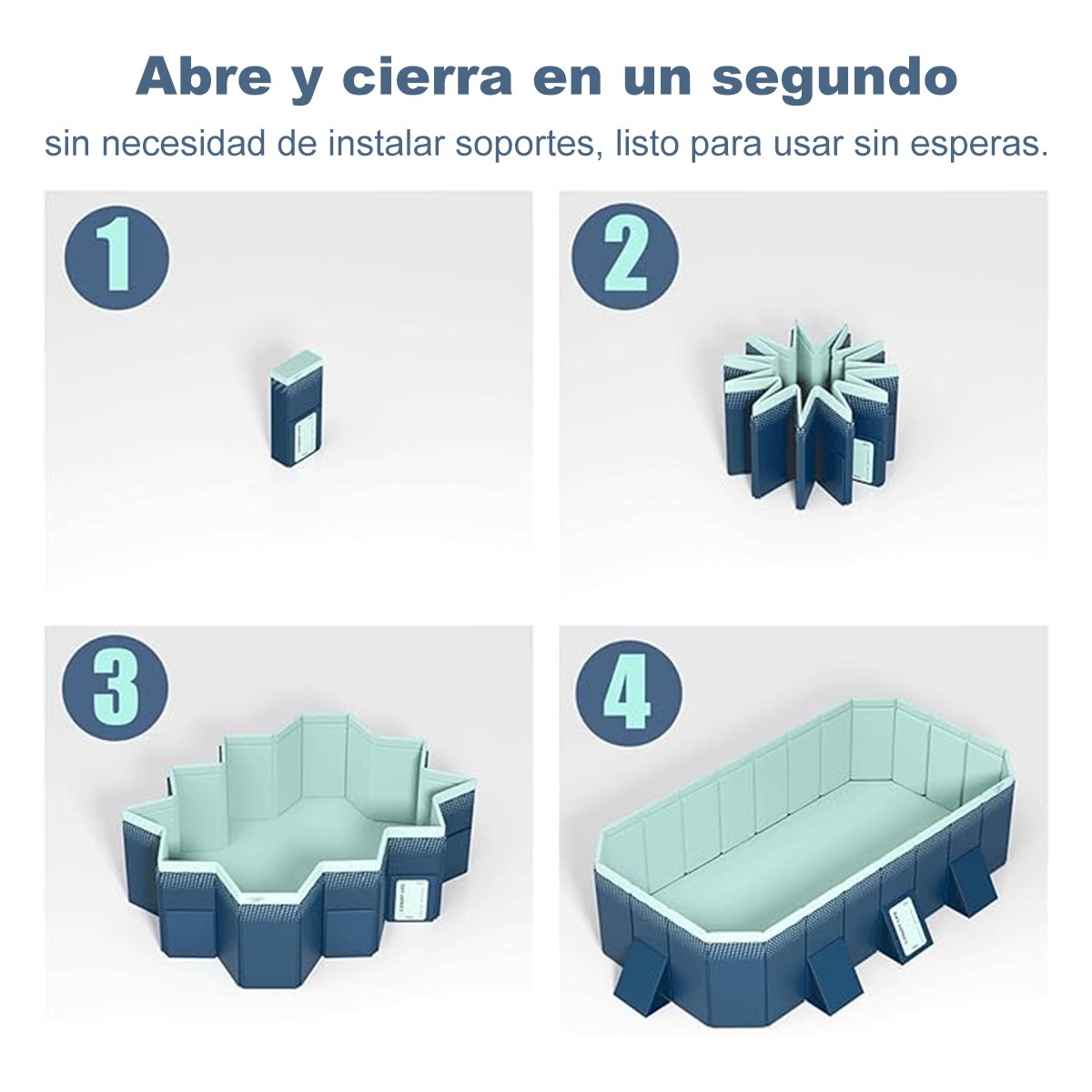 Rectangular Foldable Adult & Kiddie Above Ground Outdoor Swimming Pool 2.1M New