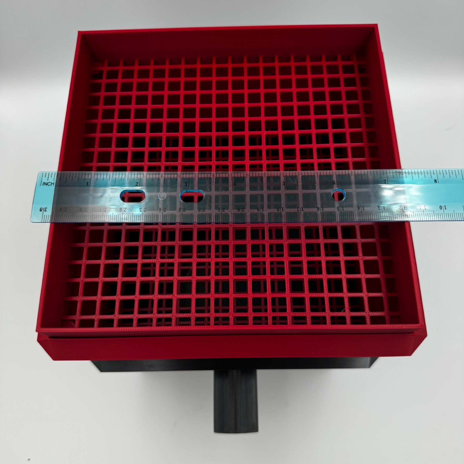 Red/Black Pond Filter Box Dual Filtration w/ Media Tray Waterfall Outlet