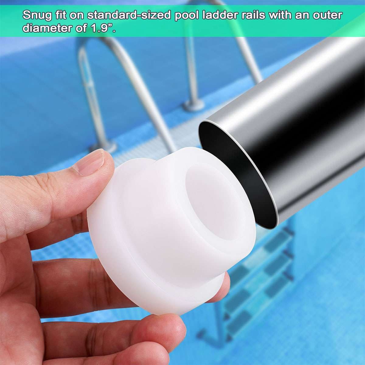 Pool Ladder Bumpers for Inground Pool , Plug Caps fit 1.9″ Standard Steps Tubing