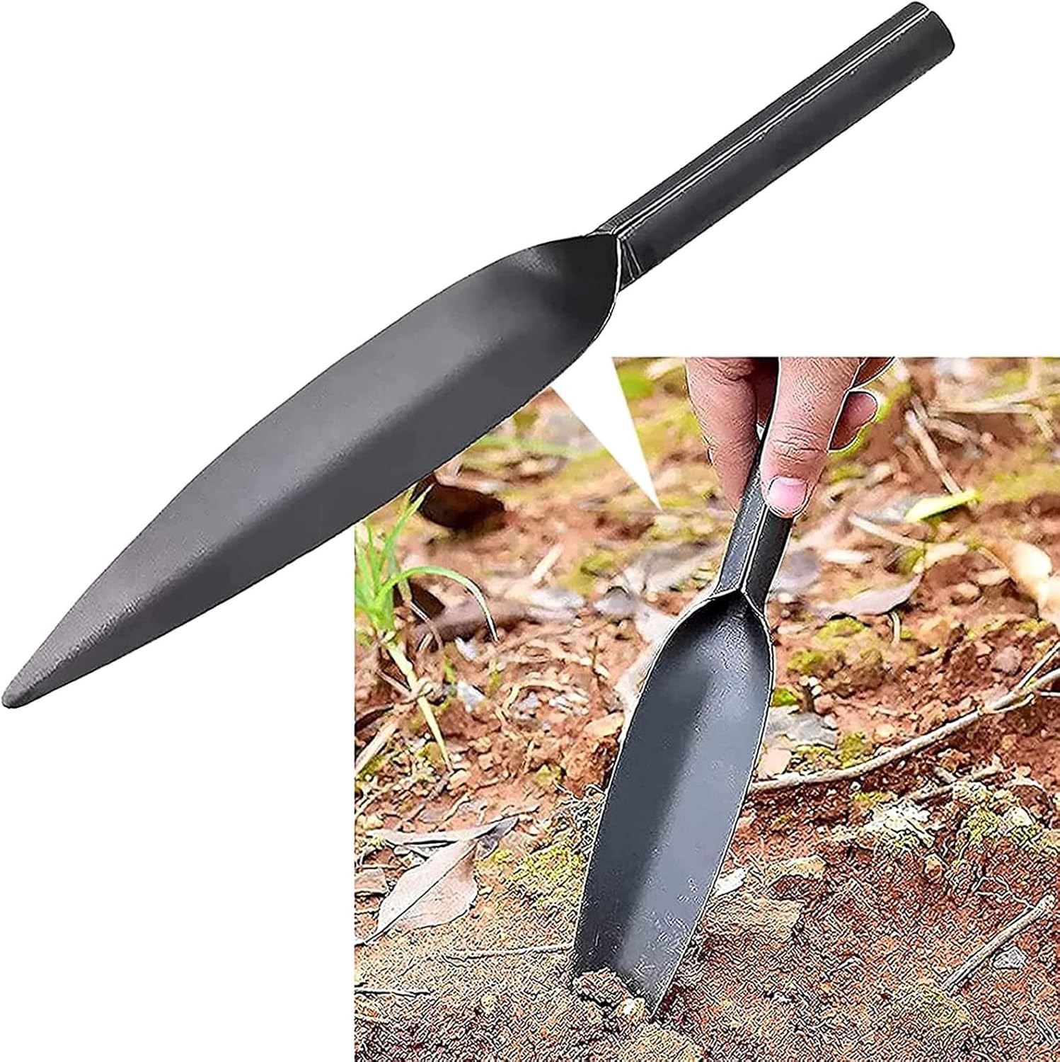 Willow Leaf-Shaped Garden Trowel Tool 12-inch Hand Shovel High-Carbon Steel Mate