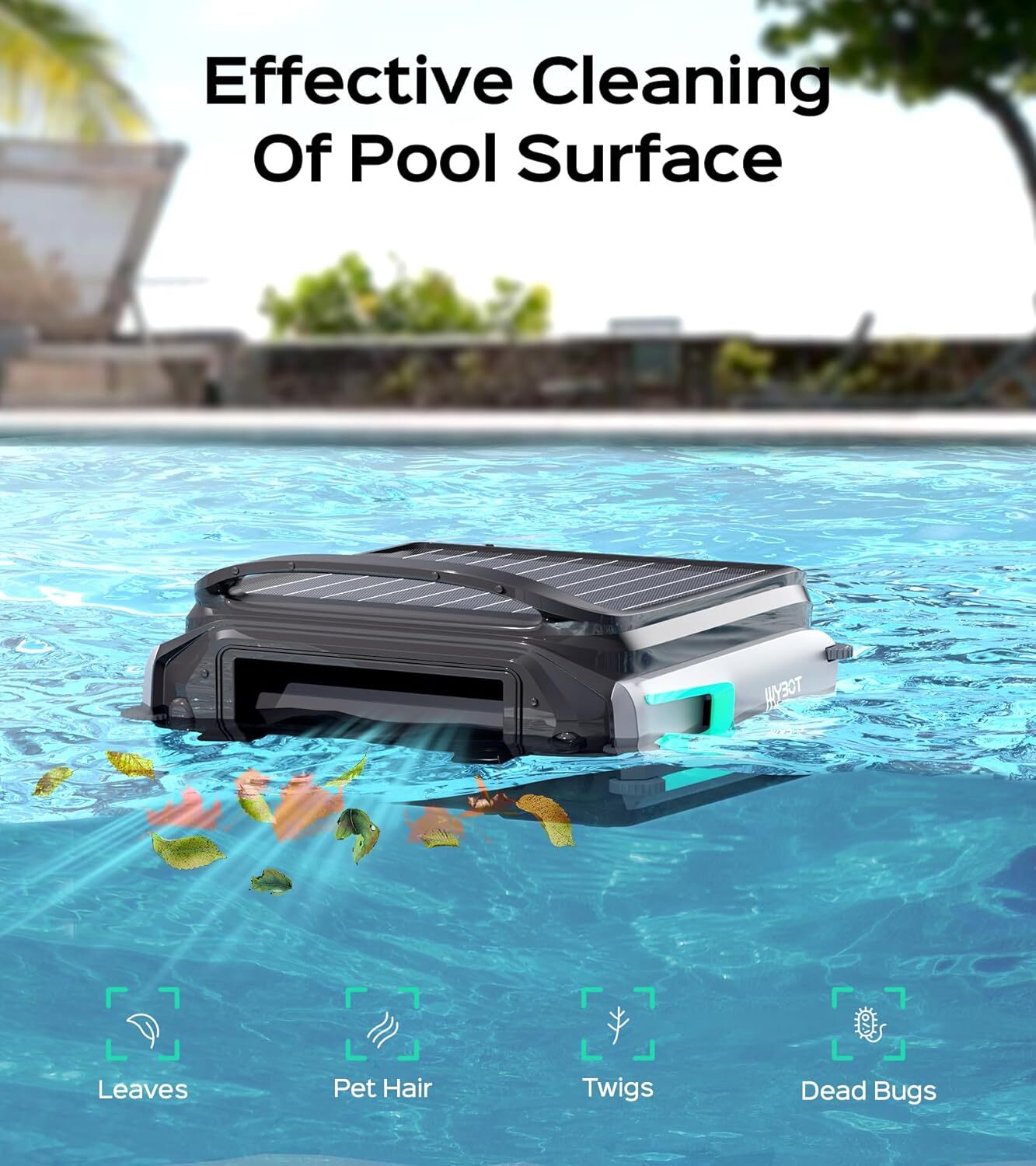 WYBOT F1 Solar Powered Robotic Pool Cleaner Pool Surface Skimmer Robot App