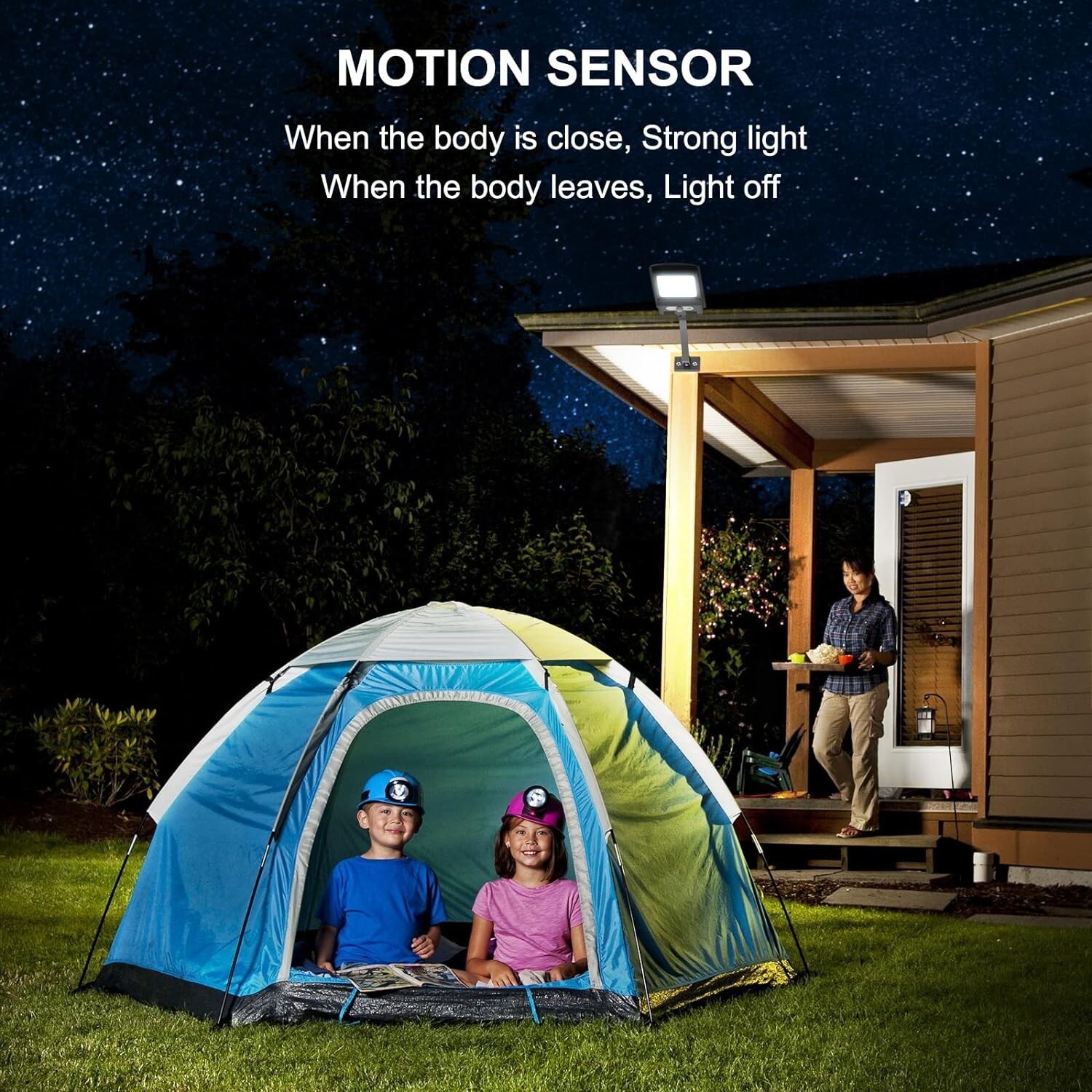 Solar Lights Outdoor, 1000LM 168 LEDs Solar Powered Motion Sensor 4 Pack