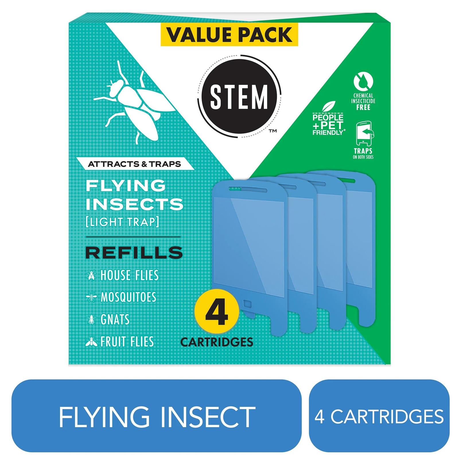 Light Trap Refills Fly Trap Bug Killer, 4 Count
