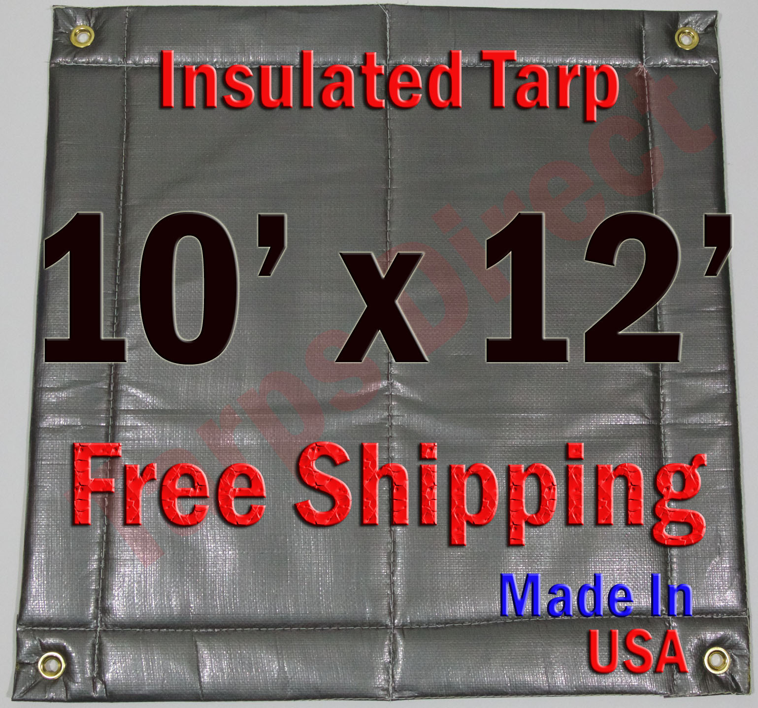10′ x 12′ Insulated Poly Tarp 1/4″ Foam Core Concrete Padding Wall Cushion Kiln
