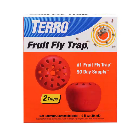2‑Count Ready‑to‑Use Indoor Fruit‑Fly Traps with Non‑Staining Bait