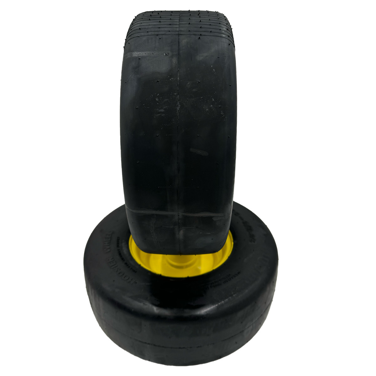SET of 2 – 13×5.00-6 Flat Free Wheel – 5/8 Inch Axle, 5.75 Inch Symmetrical Hub