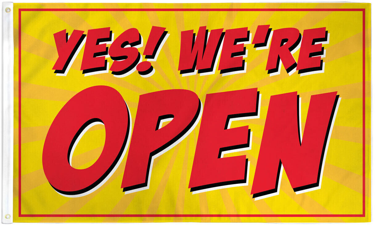 Yes We Are Open Flag 3x5ft Business Flag Advertising Sign Open Flag RED 100D