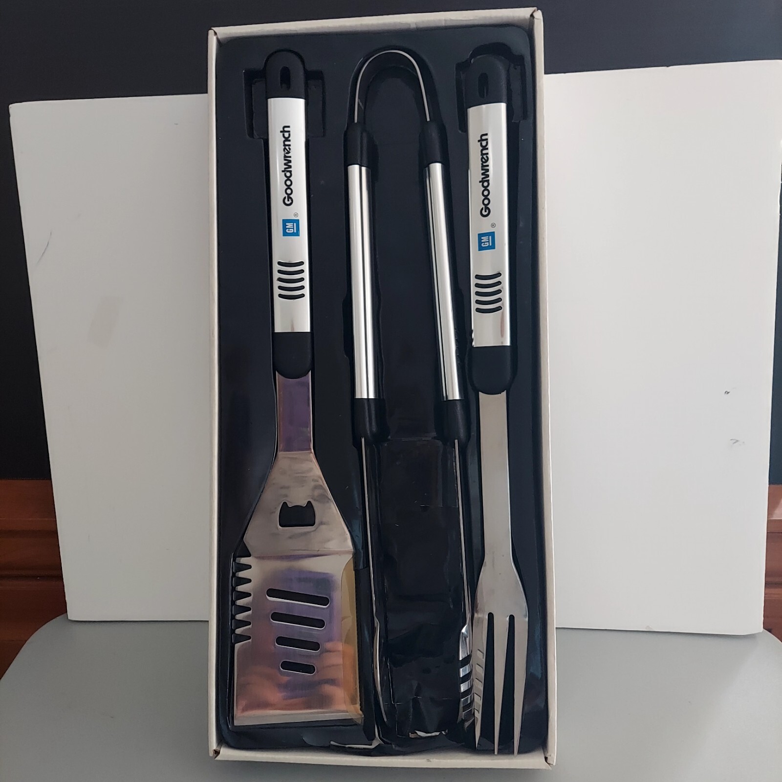 GM Goodwrench Branded BBQ Tool Set 3 pc. 19″ Long- Mechanics Gift Idea