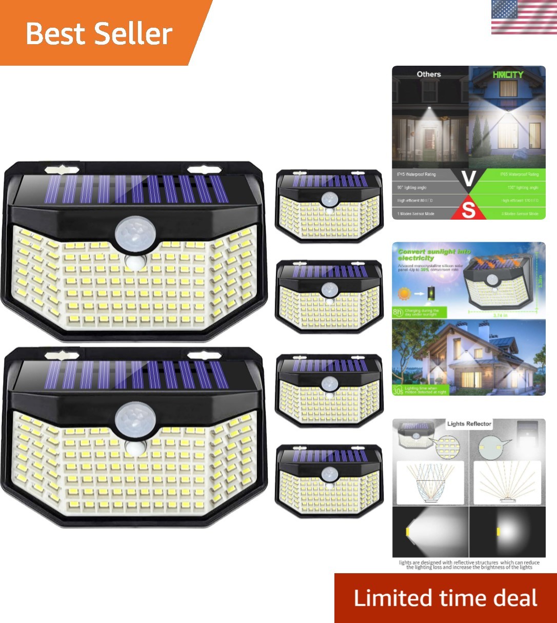 Energy-Efficient Solar LED Lights – Motion Activated & Easy to Install – 6 Pack