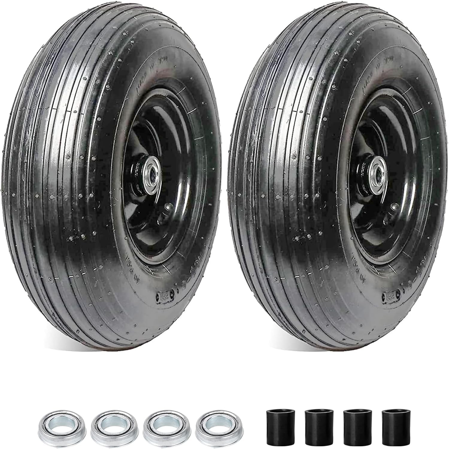 2-Pack 4.00-6″ Tire and Wheel, 13″ Pneumatic Tire and Rim for Wheelbarrow, 5/…