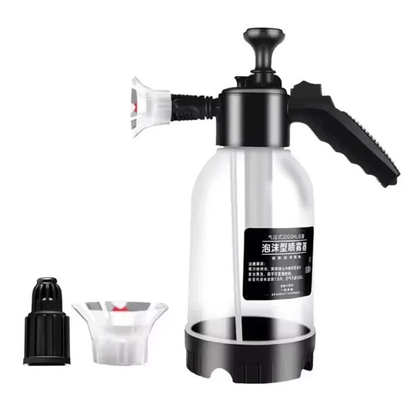 2L Hand Pump Foam Sprayer Snow Foam Cannon Car Wash Bottle 2 Nozzles