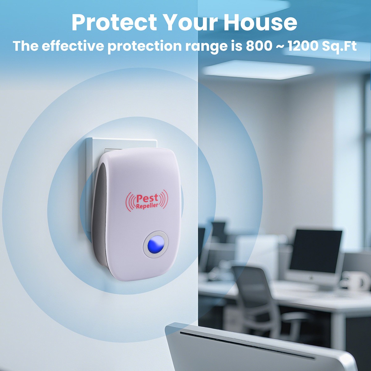 Ultrasonic Pest Repeller 1~8Pack Electronic Indoor Plug in for Insects, Pest Con