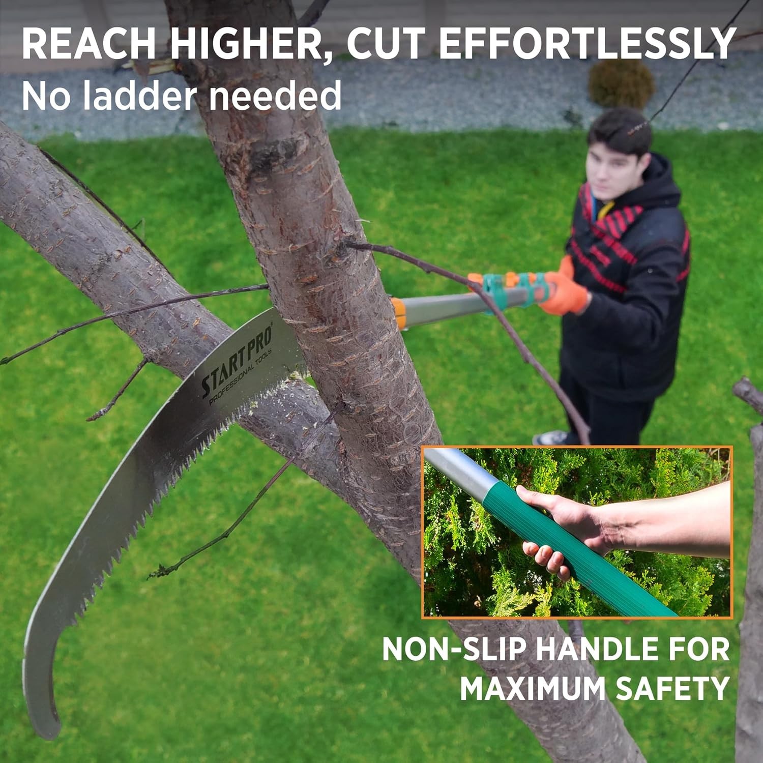 Startpro 23Ft Reach Tree Pruning Saw, Telescopic Manual Lightweight Extendable 1