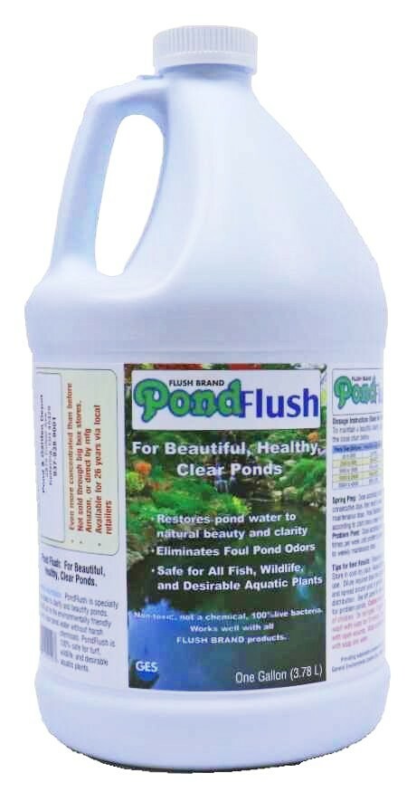 1 Gal Flush Brand Pond Flush Bacteria Water Treatment for Pond Clarity-Fish Safe
