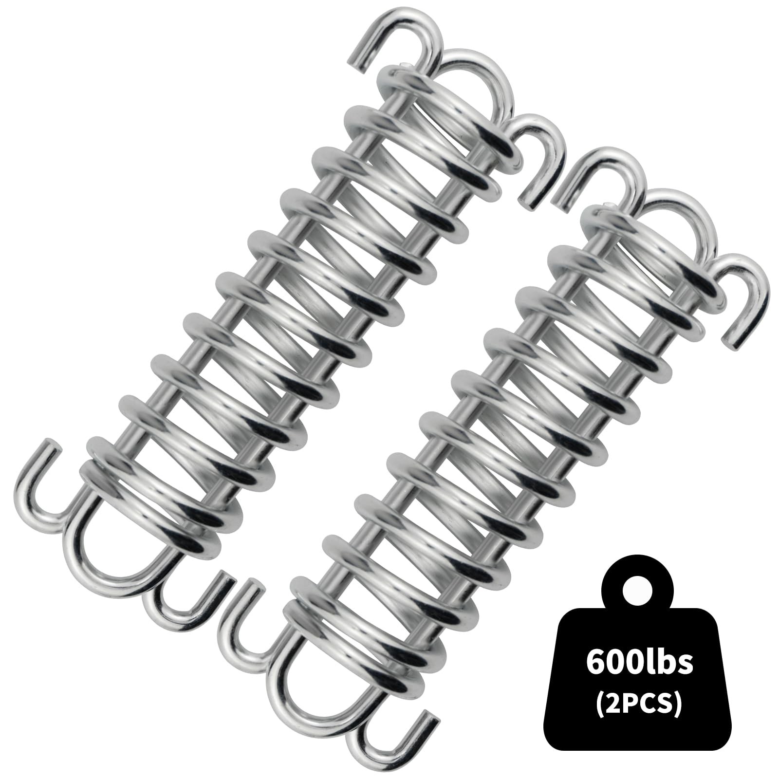 2Pcs Porch Swing Spring 300LB Heavy-Duty Awning for Silver