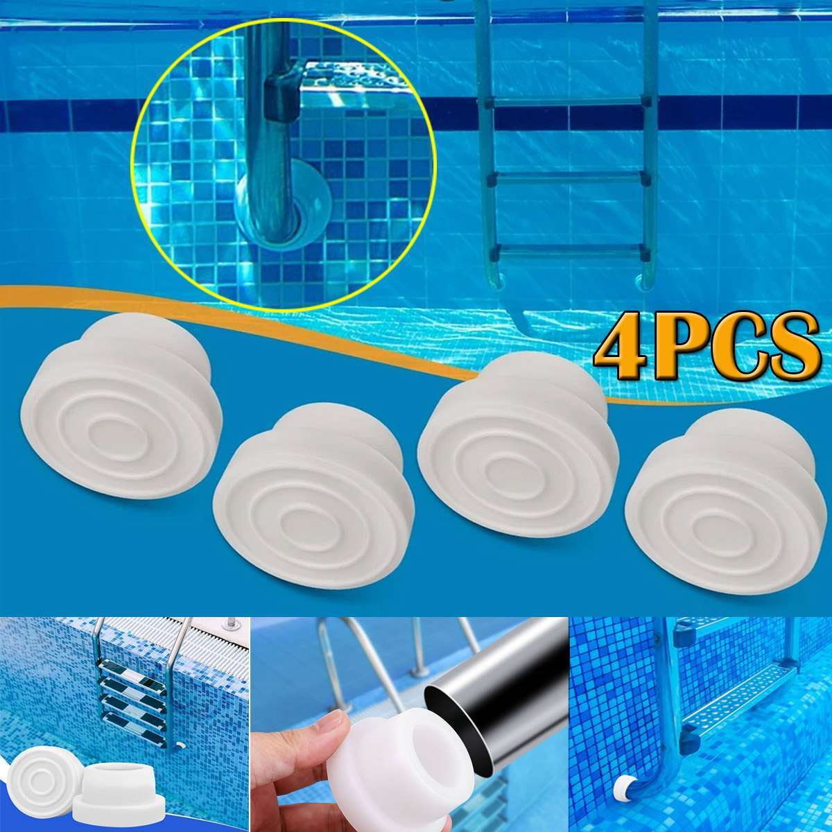 Inground Swimming Pool Male Ladder Rubber Bumpers Universal Set Of 4
