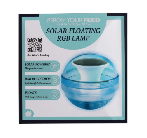 Energy Efficient Solar-Powered Floating Lamp 7 Cycle Color Changing LED Light