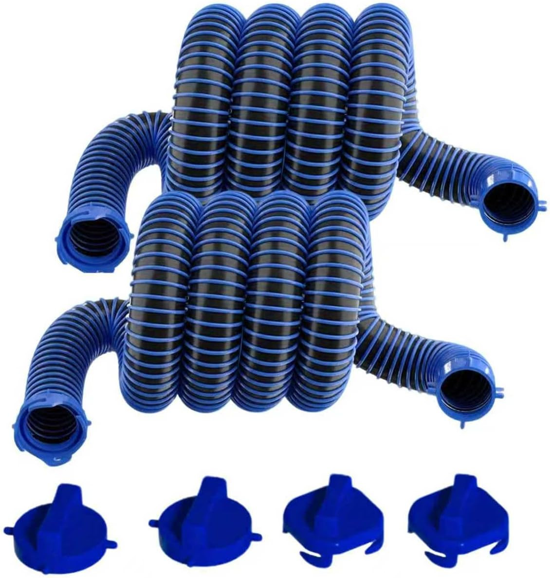 20FT RV Sewer Hose Kit (2X 10FT Sections), with 4 Covers, Uv-Resistant Heavy Dut