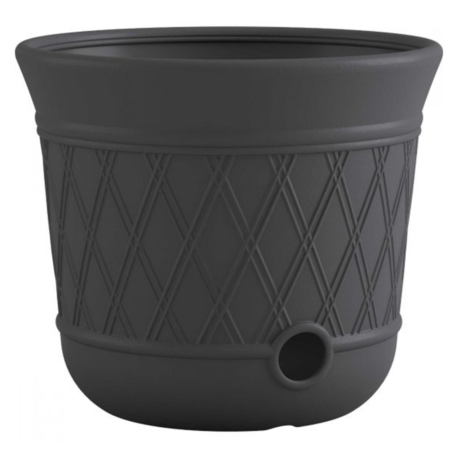 Suncast 14 x 12″ Resin Decorative Hideaway Outdoor Garden Hose Storage Pot, Gray
