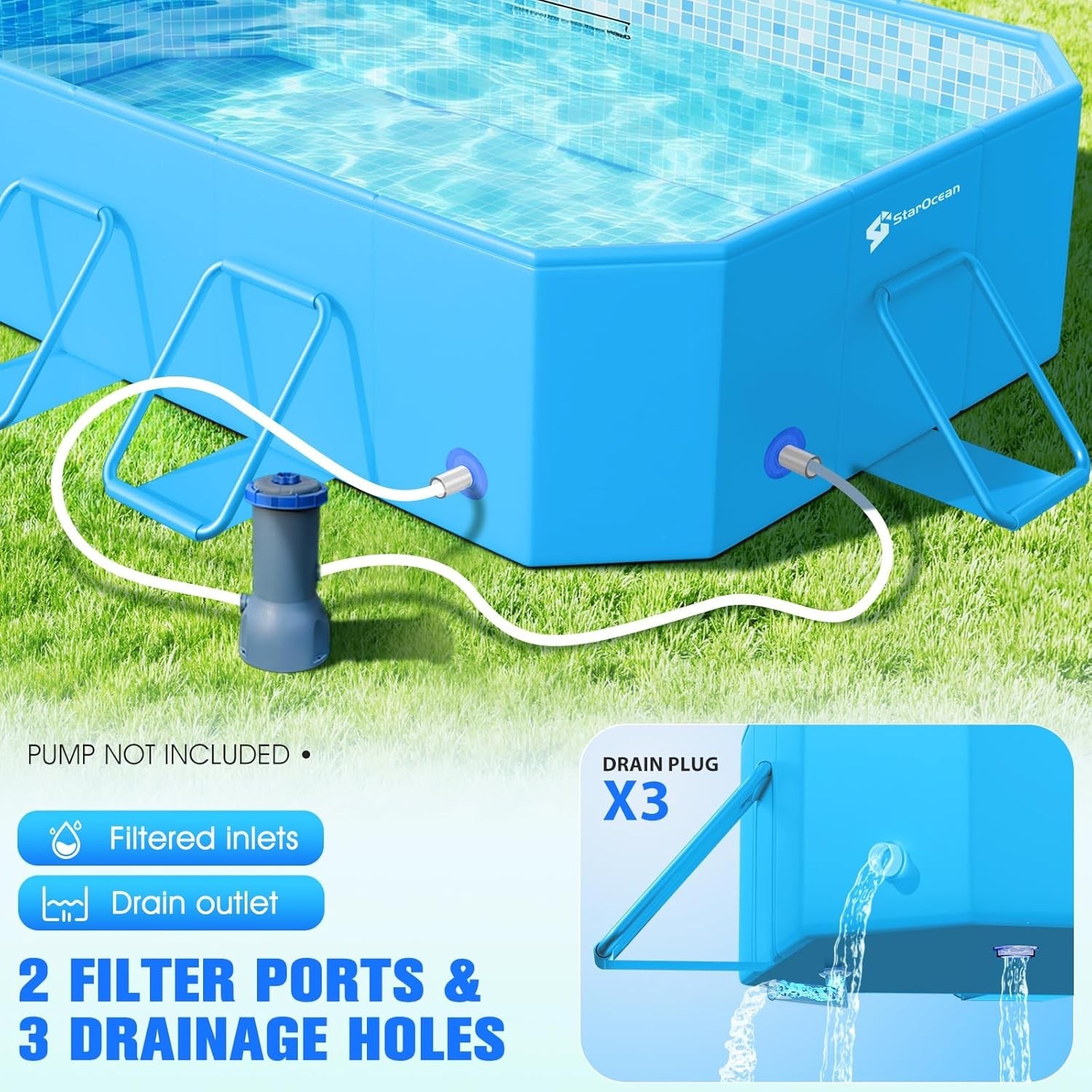 Large Foldable Pool, Foldable Swimming Pool, Large Foldable Pool for Adults, Non