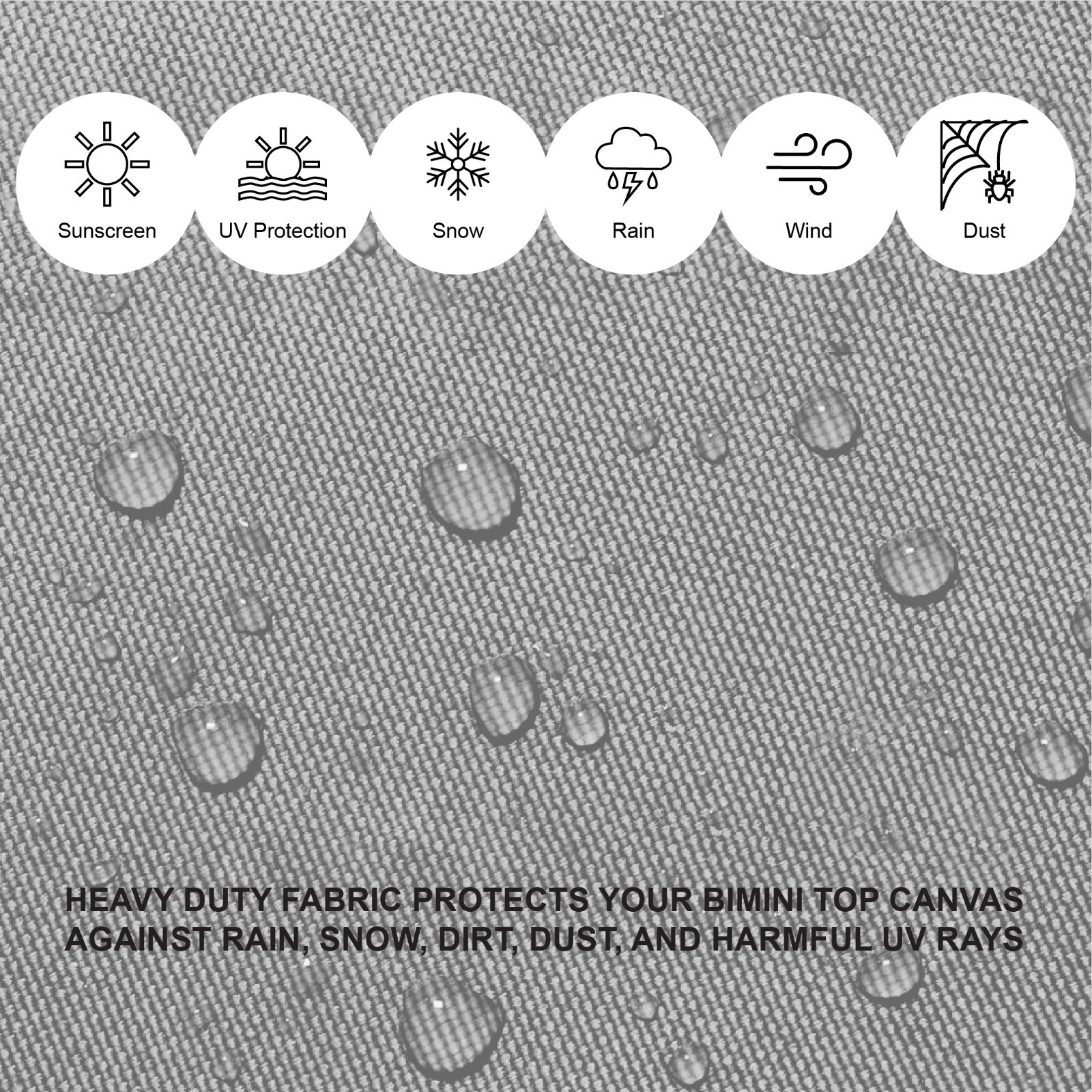 Bimini Top Boot Cover Storage Suitable for 3 – 4 Bows Tops waterproof heavy duty