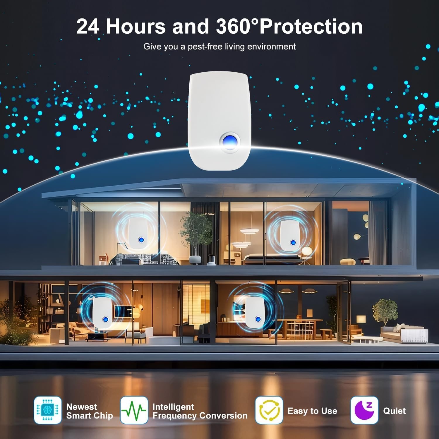 Ultrasonic Pest Repellers 6 Pcs Electronic Plug-In Rodent Mice Rat Home Control