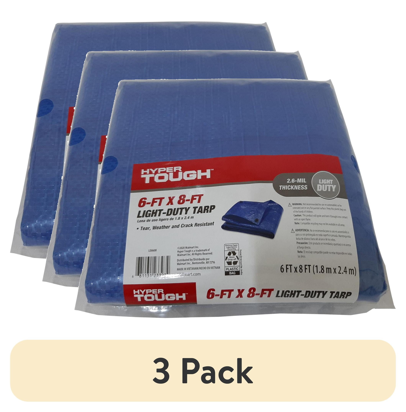 Weather Resistant Light Duty 6 x 8′ Polyethylene Tarp