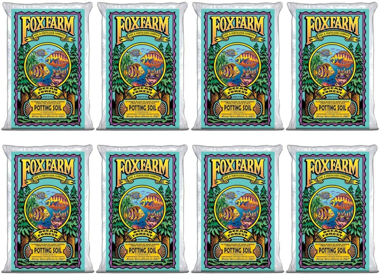 FoxFarm Ocean Forest Organic Plant Garden Potting Soil Mix 1.5 cu ft (Pack of 8)