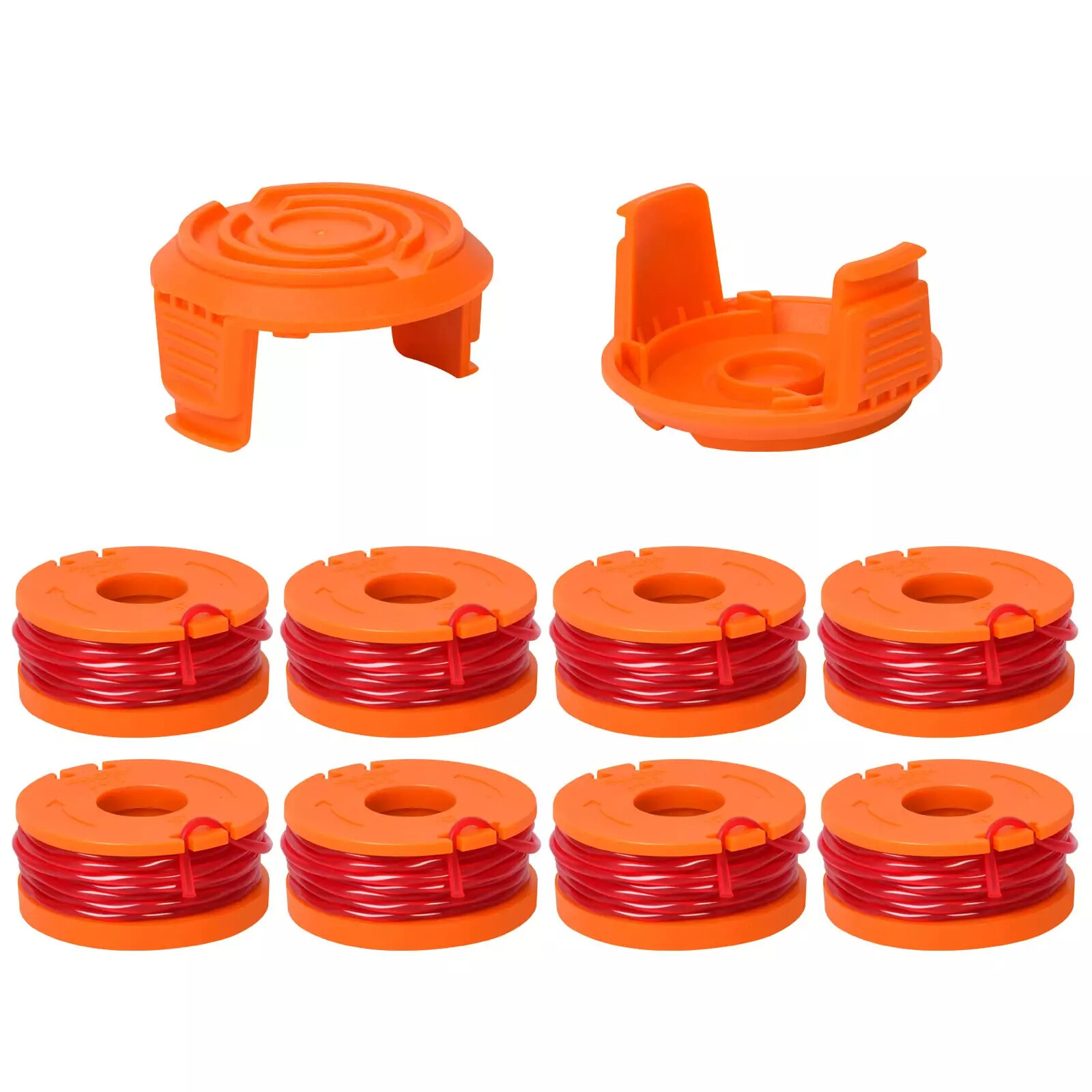 For WORX WA0010 8x String Trimmer Spool Line+2pcs Cap Cover For Weed Eater Edger