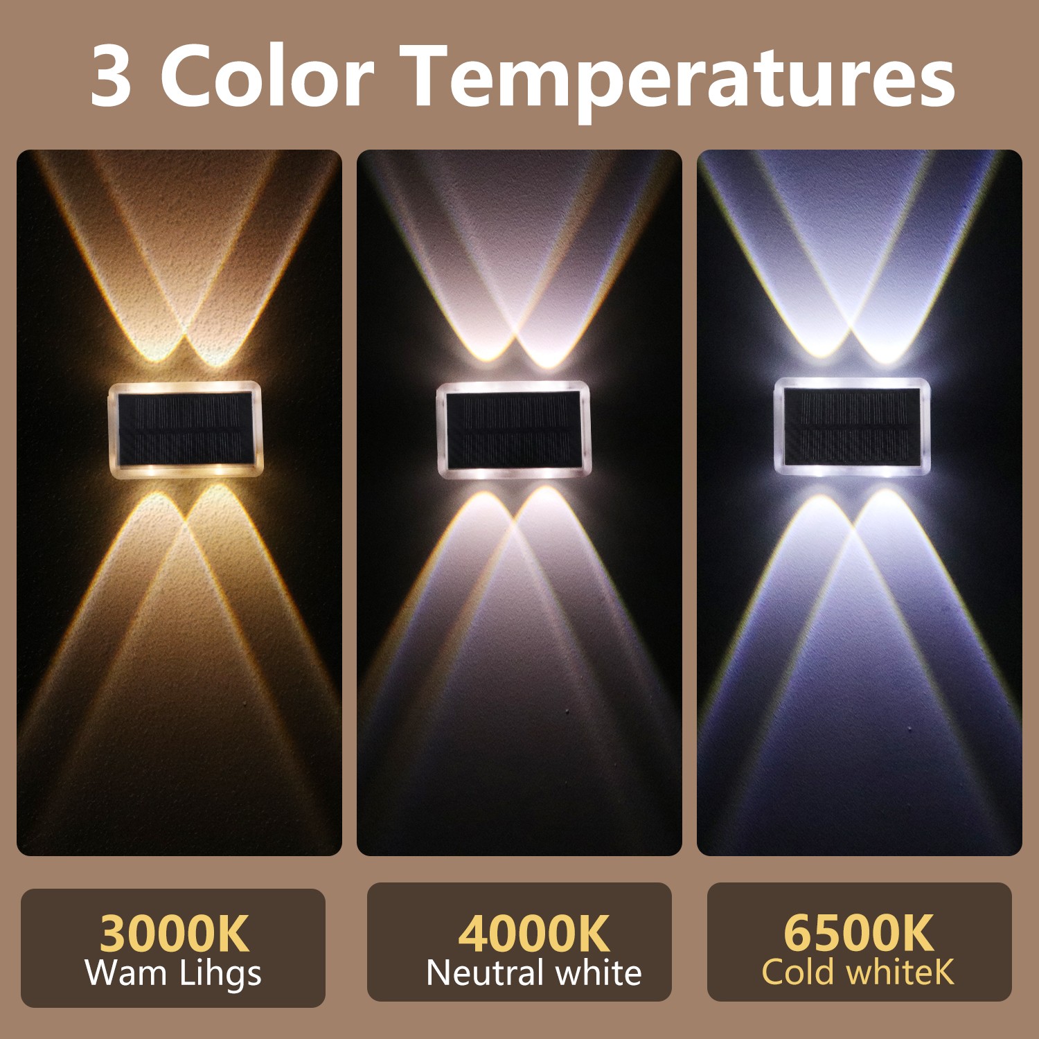 8Pack LED Solar Power Wall Lights Outdoor Garden Yard Fence Deck Step Decor Lamp
