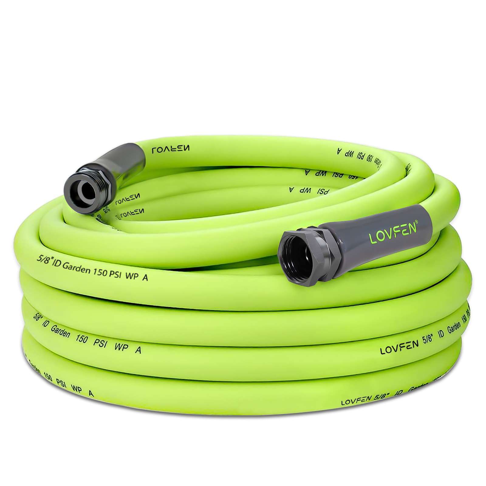 25/50/75/100/150FT Premium 5/8′ Rubber Garden Hose – Heavy Duty Male to Female