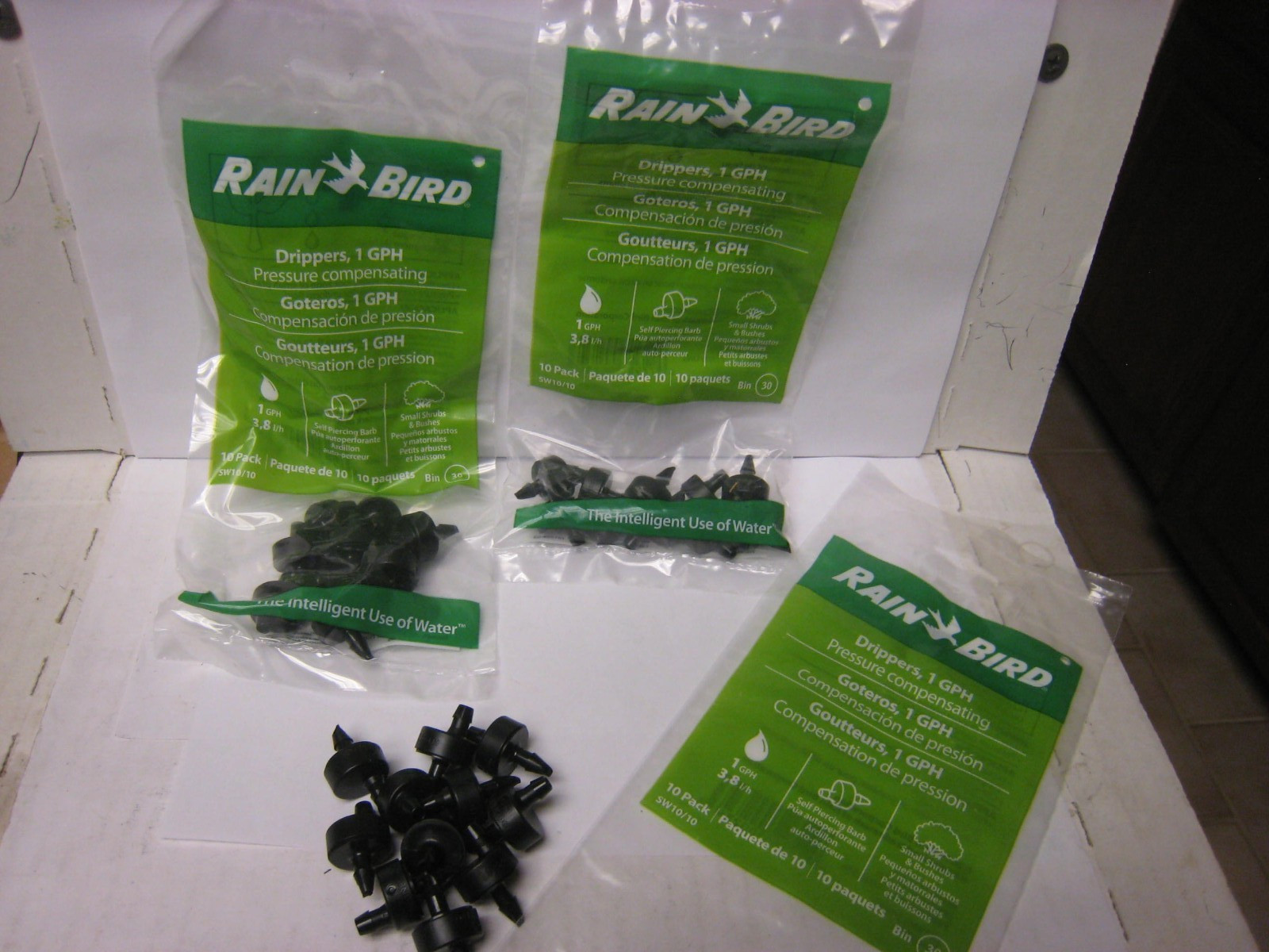 3 yes 3 (10-Pk) Rain Bird Drip Spot Watering Dripper/Emitter 1 GPH rate SW10/10