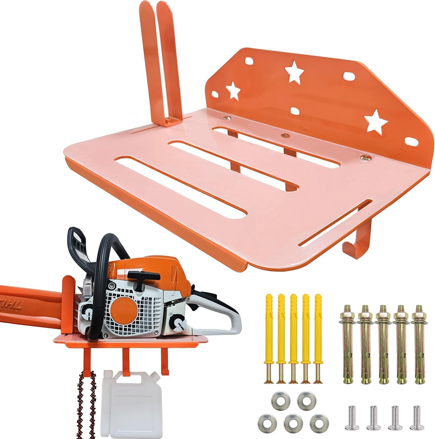 Chainsaw Holder, Chainsaw Wall Mount for 12-20In Chainsaw Heavy Duty Chainsaw Ra