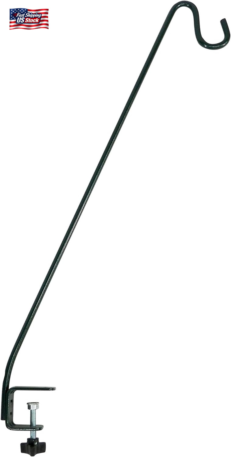 More Birds Deck Hook, 13In Steel Bird Feeder Hanger for Outdoors | Clamp-On Hang