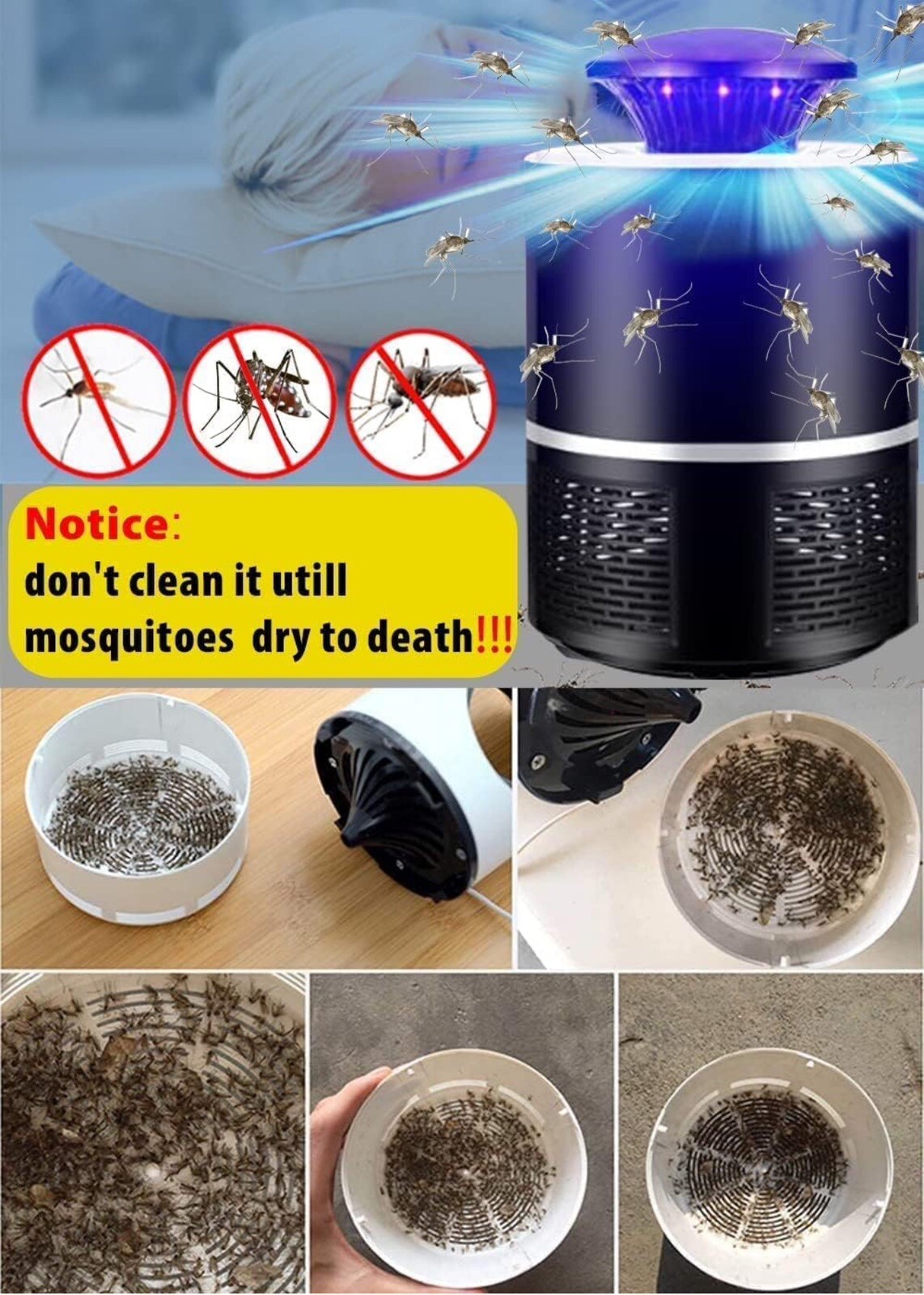 Electric Fly Bug Zapper Mosquito Insect Killer LED Light Trap Pest Control Lamp