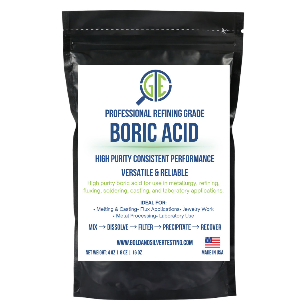 Boric Acid 8 oz 99% Pure Powder Flux Gold Silver E-Waste Metal Refining Melting