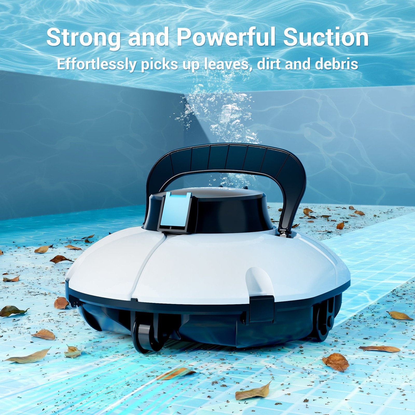 WYBOT Cordless Robotic Pool Cleaner with Dual-Layer Filtration, 80-Min Runtime,