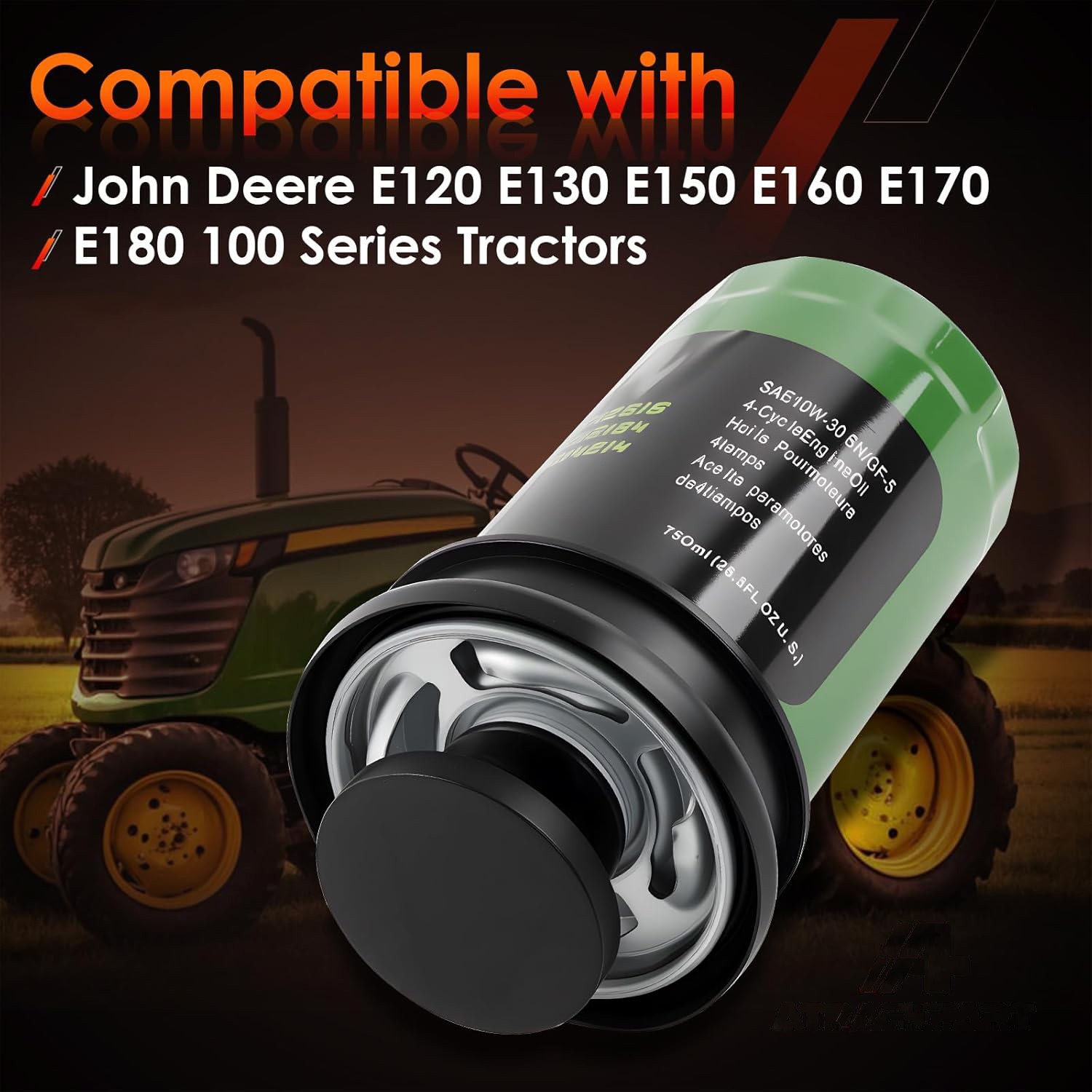 AUC12916 Oil Filter For John Deere E120 E130 E150 E160 E170 E180 Lawn Tractor