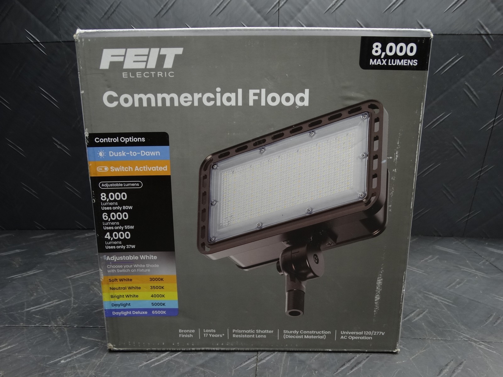 Feit Electric 4000-8000 lm LED 5CCT Bronze Dusk to Dawn Commercial Flood Light