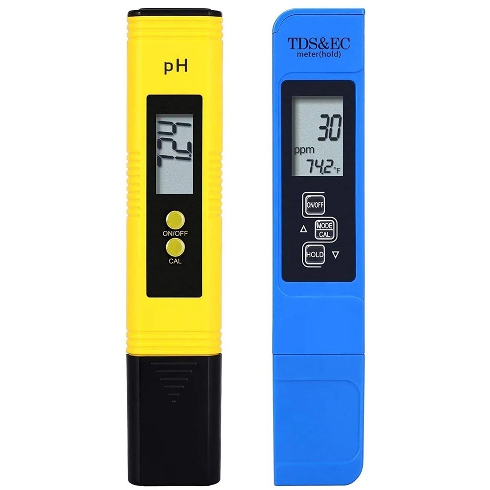 2PCS Digital pH TDS Meter Water Quality Tester 0-14 pH 9990ppm Temp LCD