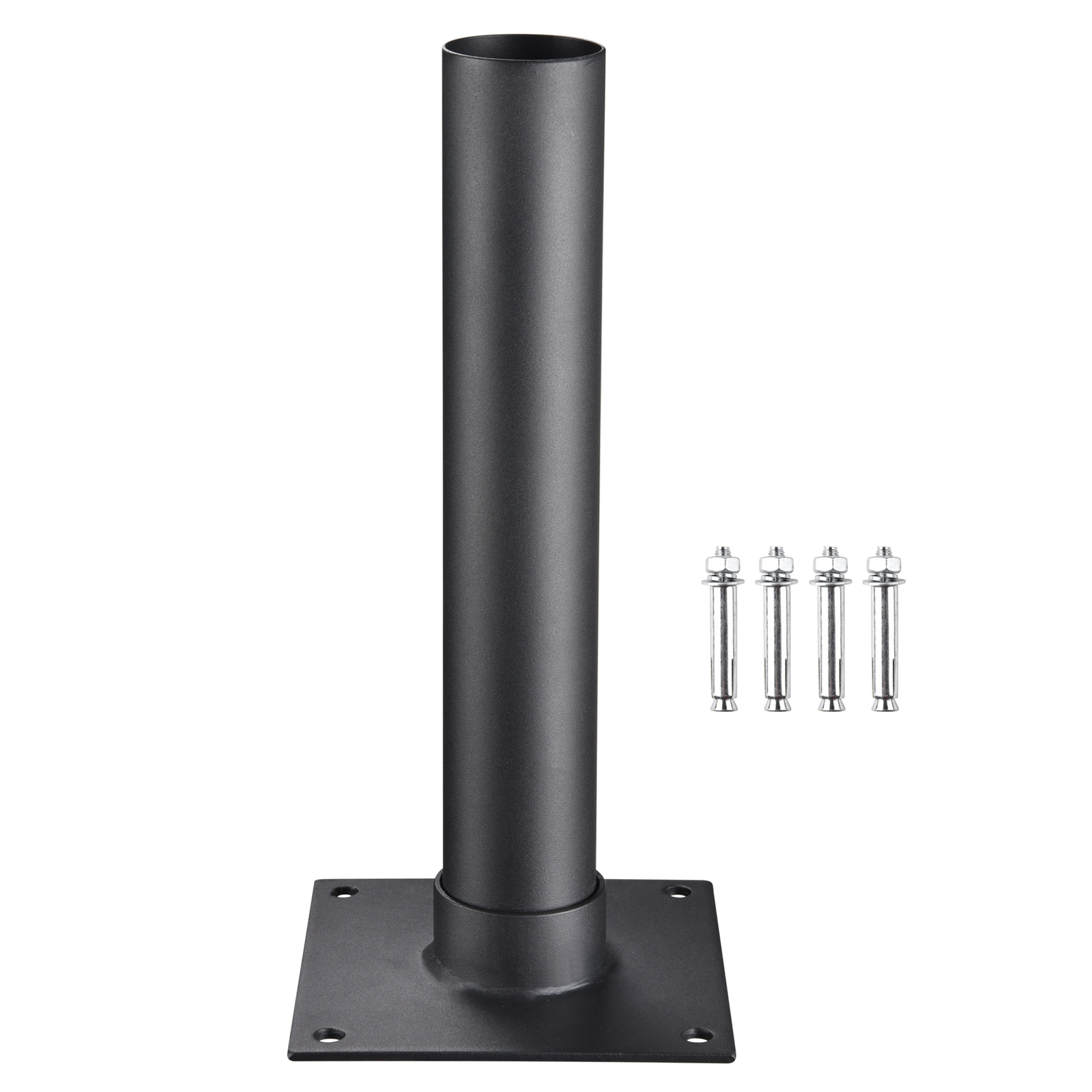 Flagpole Base Dock Deck Mount Windsock Base Umbrella Stand Outdoor Silver/Black