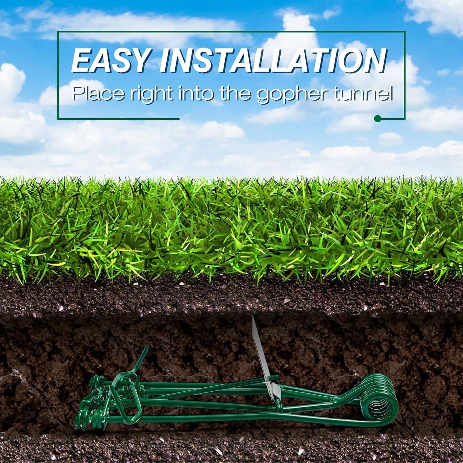 2 Pcs Stainless Steel Gopher Trap – Secure, Child-Safe Outdoor Pest Control