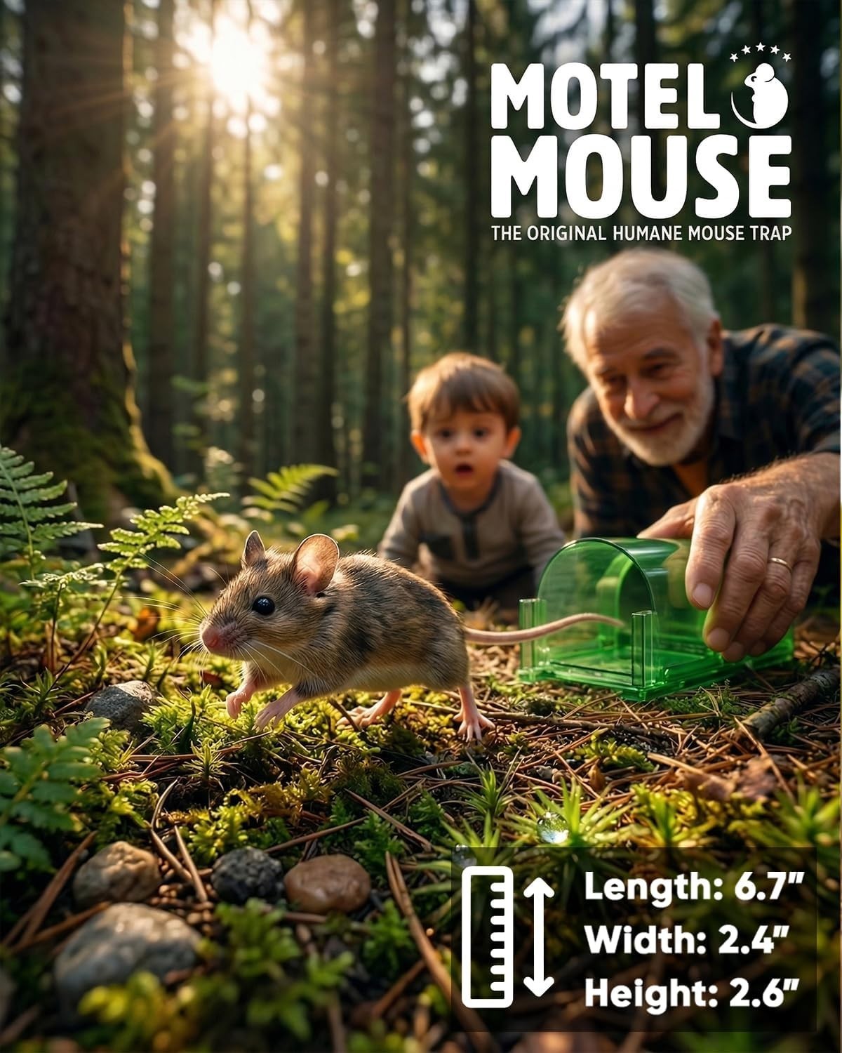 Child and Pet Safe 2-Pack Humane Live Mouse Traps – Cleaning Brush Included